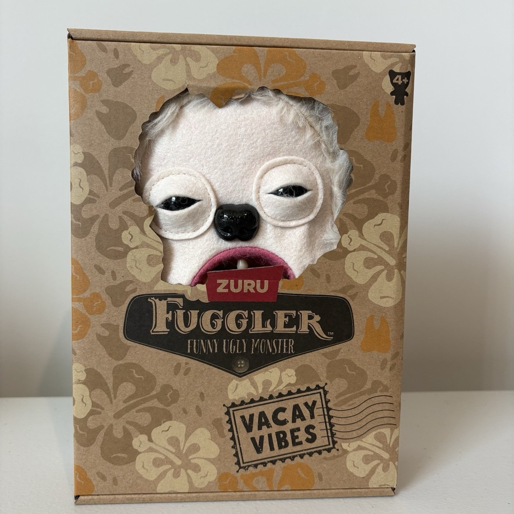 Fuggler Funny Ugly Monster Vacay Vibes Series Plush Off-white New In Box